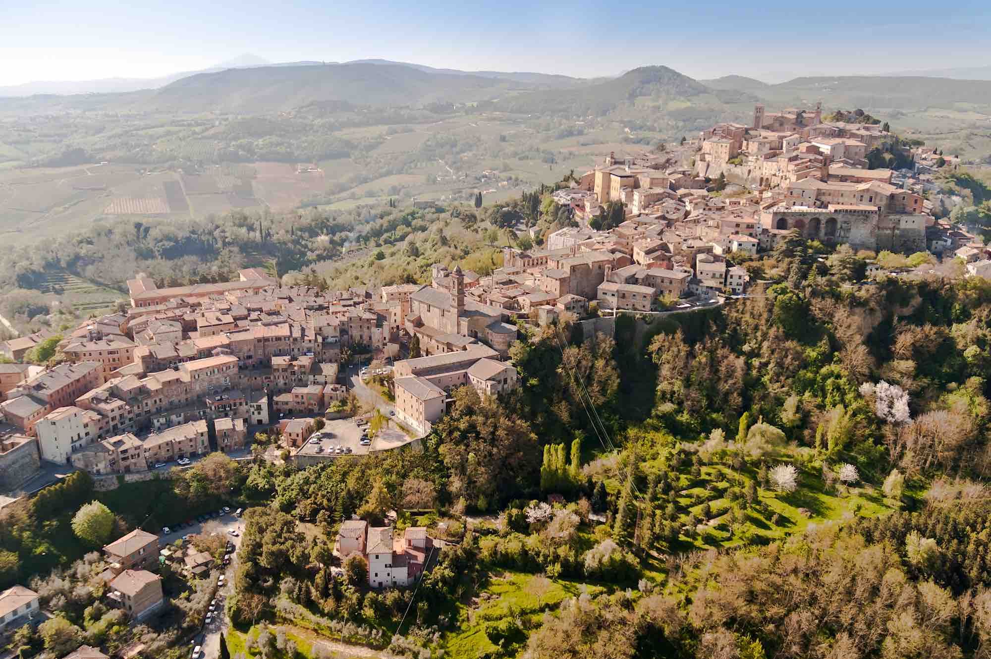 Veduta aerea di Sinalunga, Valdichiana senese